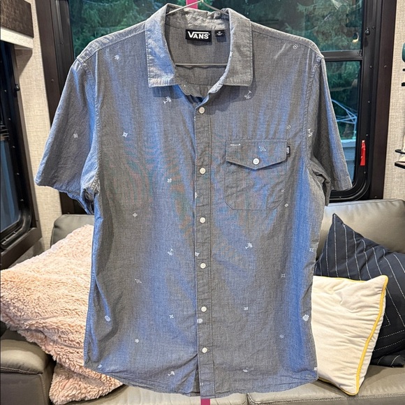 Vans Men's Blue Button Down Shirt Medium - Picture 1 of 6